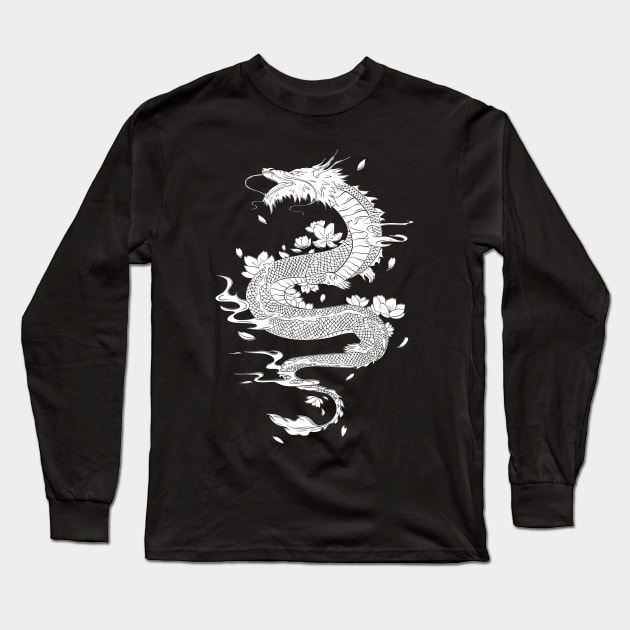 Japanese Dragon Long Sleeve T-Shirt by Oolong